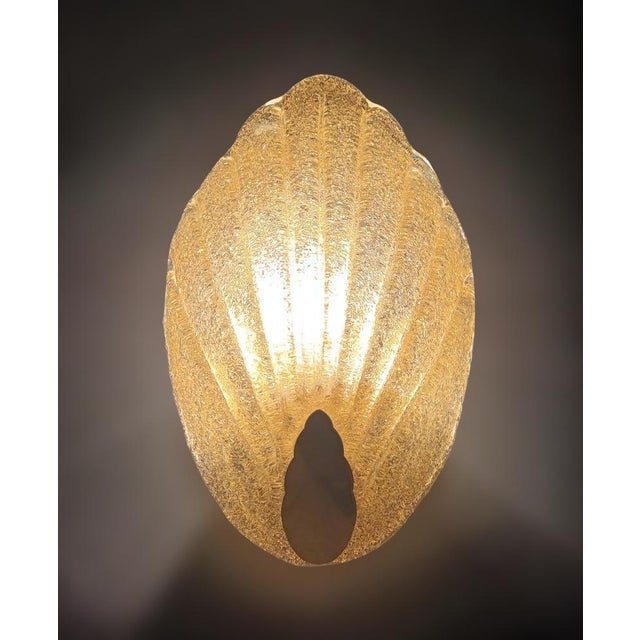 Italian 1960s Amber Graniglia Sconces by Murano Due, a Pair For Sale - Image 3 of 8