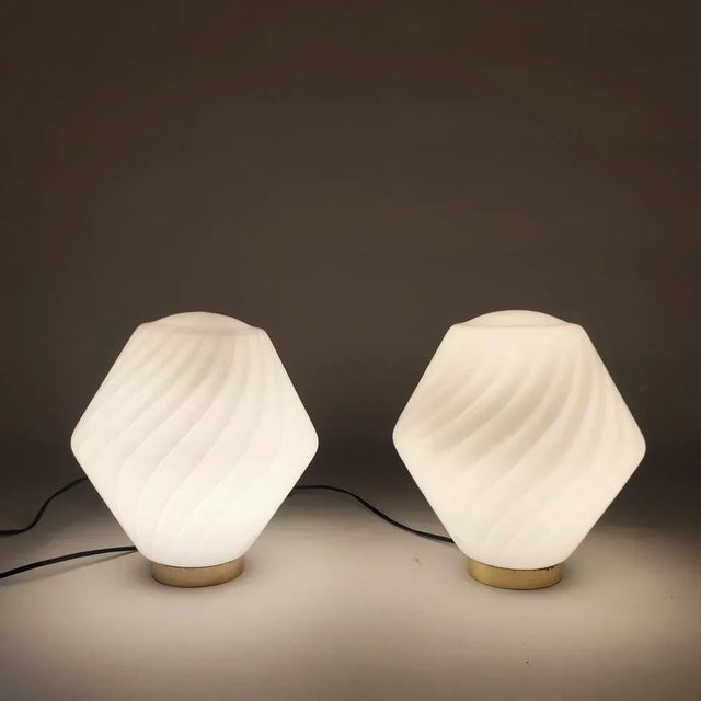 1970s Italian Murano Glass Lamps by F. Fabbian, 1970s, Set of 2 For Sale - Image 5 of 9