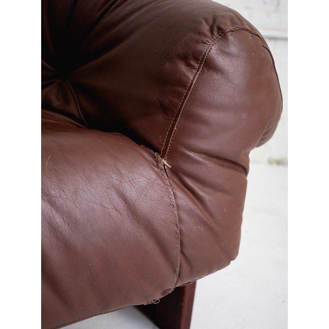 Wood Mp-97 Tufted Leather Sofa by Percival Lafer For Sale - Image 7 of 12