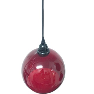 Red Glass Globe Pendant For Sale