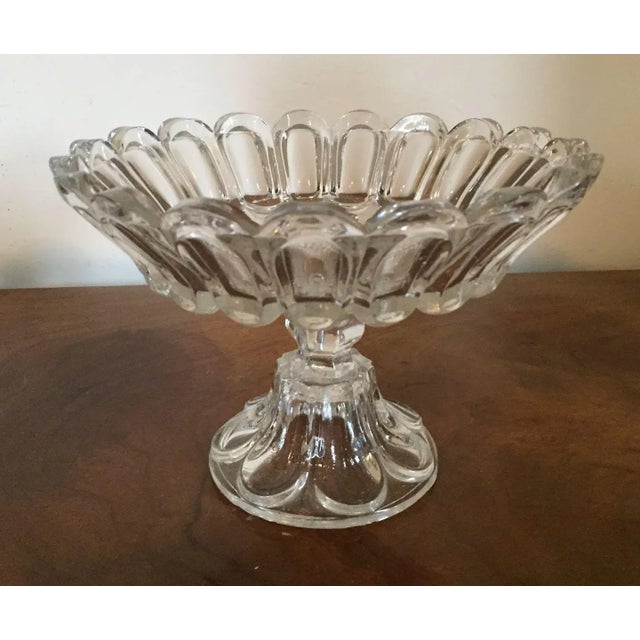 19th Century American Empire Flint Glass Footed Compote For Sale - Image 4 of 11