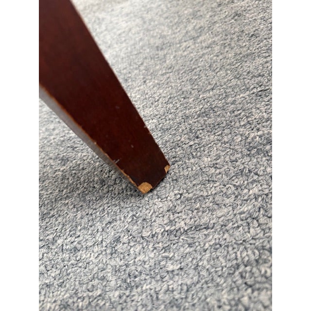 Transitional Mid 20th Century Terracotta Orange Leather Side Chair For Sale - Image 3 of 8