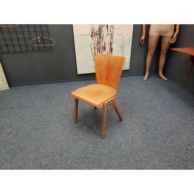 Mid-Century Plywood Stackable Dining Chair from Kaderer München, 1950s For Sale - Image 13 of 13