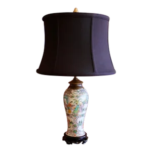 Chinese Export Porcelain Famille Verte Lamp, 19th Century