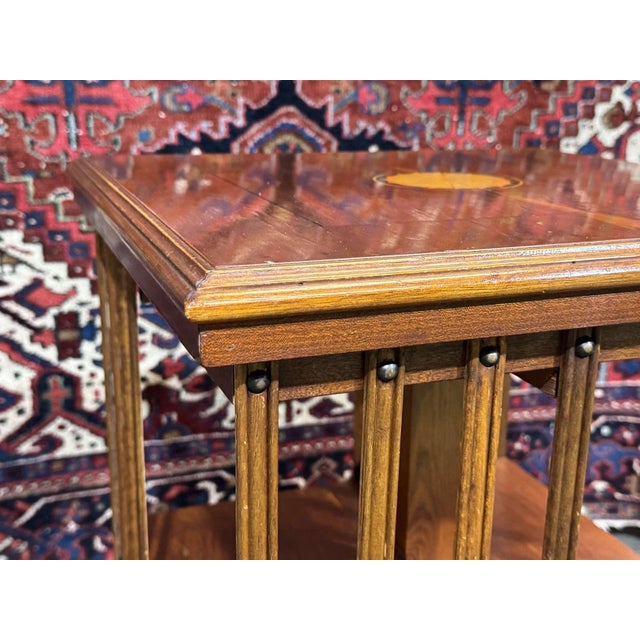 English Revolving Bookcase in Yew Wood, 1970s For Sale - Image 9 of 13