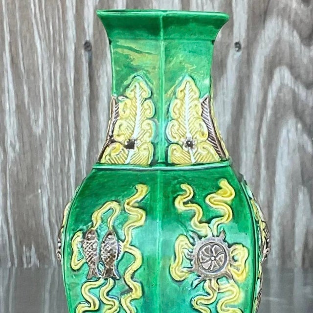 Vintage 1920s Asian Dragon Vase For Sale - Image 13 of 13