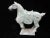 Chinese carved soap stone horse figurine standing on an integral rectangular base, featuring a detailed saddle and bridle...