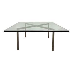 Knoll Glass Barcelona Coffee Table by Mies Van Der Rohe