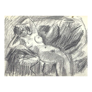 1960s Robert Angeloch Female Nude Drawing