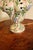 Hand-painted lamp with floral decor. The lamp is marked on the bottom. 1x bulb with classic e27 thread - normal and led...