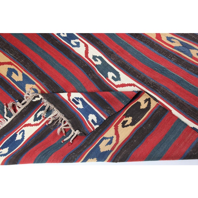 Antique Caucasian Handwoven Kazak Kilim Rug -5' 10'' X 7' 5'' For Sale - Image 12 of 14