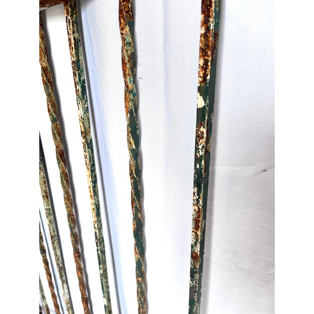 Wrought Iron Fence Gate. Naturally aged chipped paint patina. Many layers of multi-colored finishes attest to a priceless...