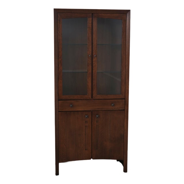 Stickley Arts & Crafts Mission Oak Highlands Display Cabinet For Sale