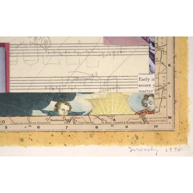 1990s "From Grief I Cannot Measure" Mixed-Media Collage Composition by Graham Moody, Framed For Sale - Image 9 of 12