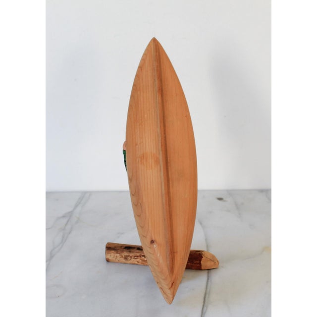 Vintage Hand-Carved Wooden Figurine For Sale - Image 9 of 14