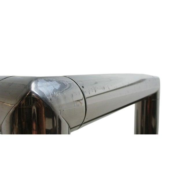 Mid Century Monumental Tubular Aluminum Chrome Etagere Shelf Vintage Display Baughman Style For Sale - Image 16 of 17