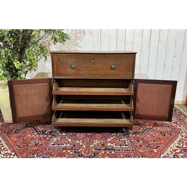 19th Century English Mahogany Secretary Chest of Drawers, 1890s For Sale - Image 15 of 18