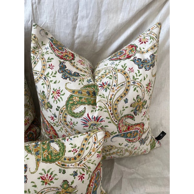 2020s Set of 3 Paisley/Floral Print Decor Pillows For Sale - Image 5 of 8