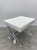 X Base Lucite Acrylic Stool with Nickel Stretcher and White Linen Seat. New, box has been opened. Decided not to use, have...