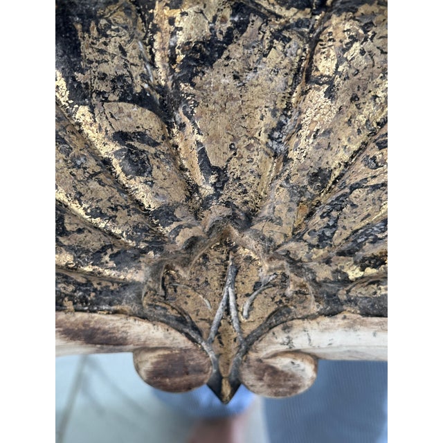 Wood Distressed Trumeau Mirror With Shell Motif For Sale - Image 7 of 11