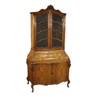 Italian Trumeau in Walnut, Burl and Beech, 1950 For Sale