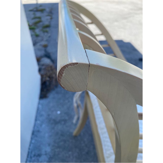 John Saladino Lattice Wood Framed Sleigh Chairs - A Pair For Sale - Image 15 of 18