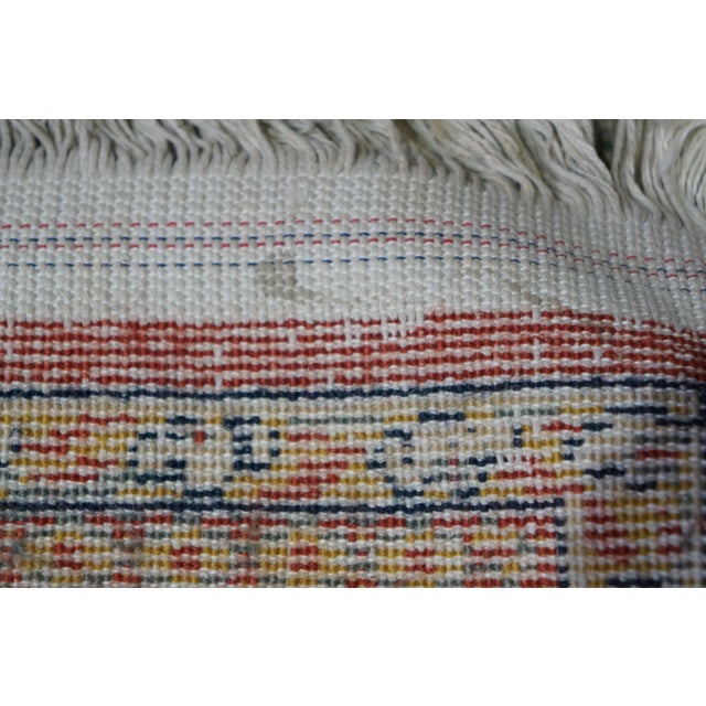 Vintage Belgian Oriental 100% Wool Floral Rug Runner Carpet Mat 46" X 65" For Sale - Image 10 of 13