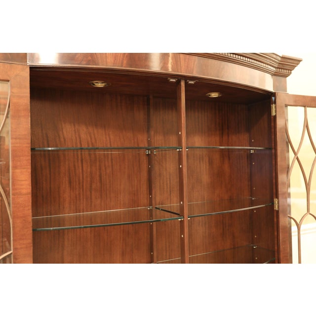 Bow Front Mahogany China Cabinet Display Case For Sale - Image 11 of 12