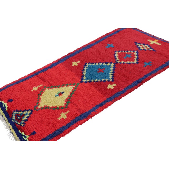Rug & Kilim Vintage Moroccan Runner Rug in Red With Diamond Medallions - Rug & Kilim For Sale - Image 4 of 8