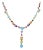 Estate 35 Carats Multicolor Gems 14k White Gold Necklace For Sale