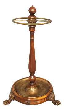 Victorian Mahogany Brass Stick Stand, 1880s