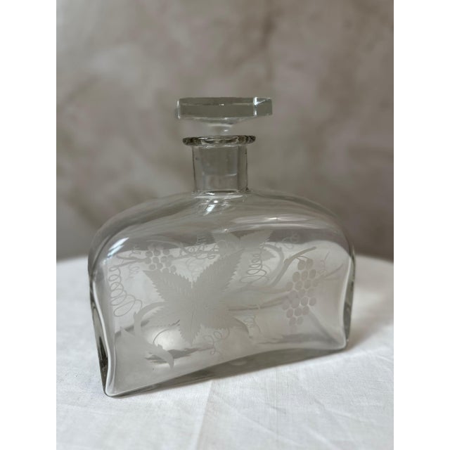 Vintage Glass Carafe, 1940 For Sale - Image 3 of 11