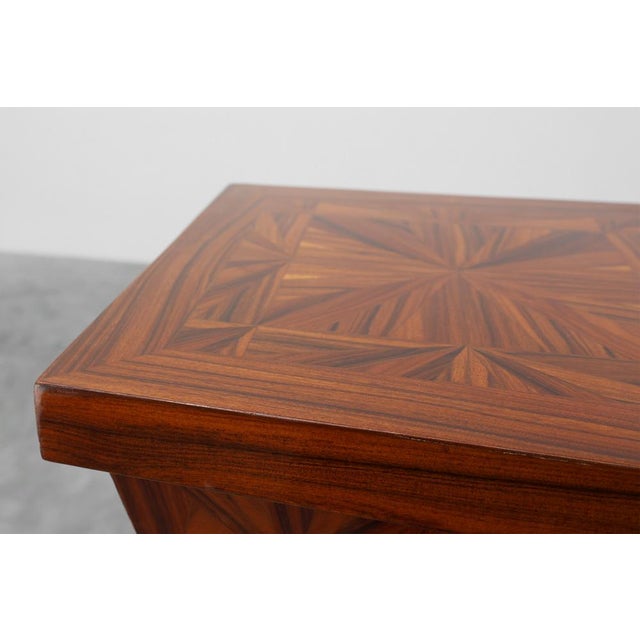 Brown Large Art Deco Console in Wood Marquetry, France, 1920s For Sale - Image 8 of 11