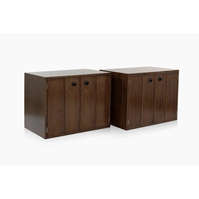 1950s Floating Cabinets by Edward Wormley for Dunbar - Set of 2 For Sale - Image 4 of 12