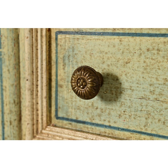 Green Italian Neoclassical Green and Cream Painted Lingerie Chest or Semainier For Sale - Image 8 of 16