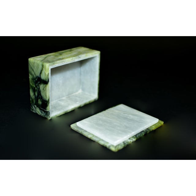 Rutile Serpentine Box Watergrass Green Gemstone Box For Sale - Image 11 of 11