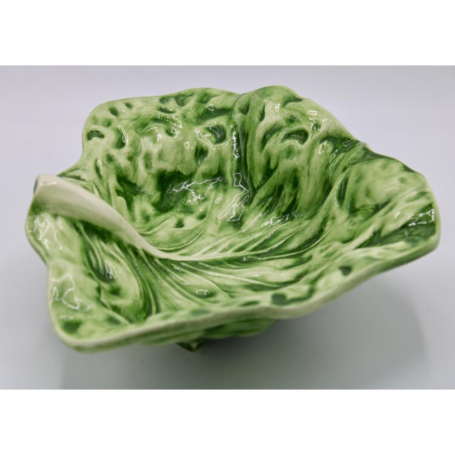 Large Ceramic Green Cabbage Leaf Serving Bowl Chairish