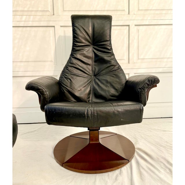 1970s 1970's Westnofa Norwegian Modern Reclining Lounge Chair and Ottoman For Sale - Image 5 of 18