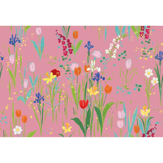 Art Deco Sample - Guermantes Wallpaper by Paule Marrot in Pink For Sale - Image 3 of 3