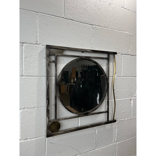 Post Modern Robert Sonneman Demi-Lune Console and Mirror Entry Table For Sale In New York - Image 6 of 9