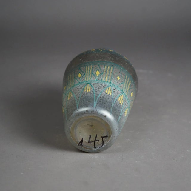 Glass Antique Mount Washington Egyptian Revival Figural Art Glass Vase Circa 1900 For Sale - Image 7 of 8