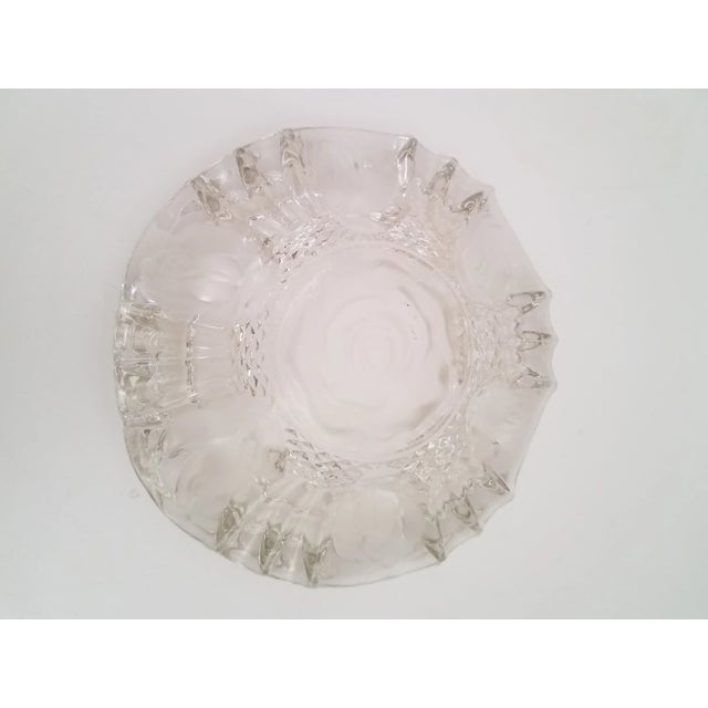 Asian Antique Vintage Crystallia Frosted Rosebud Crystal Ashtray Indonesia For Sale - Image 3 of 4