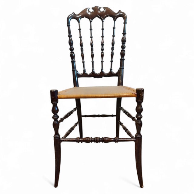 Cherrywood Chiavarine Chairs attributed to Giuseppe Gaetano Descalzi, 1920s, Set of 6 For Sale - Image 12 of 18