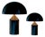 Black Atollo Medium and Small Table Lamp by Vico Magistretti for Oluce, Set of 2 For Sale