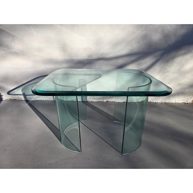 Late 20th Century Modernist Glass Side Table For Sale - Image 10 of 13