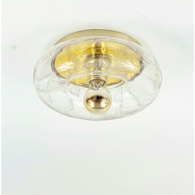 Doria Leuchten Germany Mid-Century 'Donut' Glass Wall Light/Sconce or Ceiling Light/Flush Mount From Doria, Germany, 1960s For Sale - Image 4 of 10