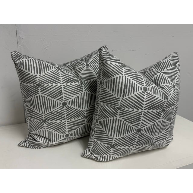 Modern Thom Filicia for Eastern Accents Veldman Slate Pillows, Pair For Sale - Image 3 of 12