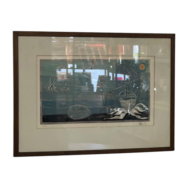 Vintage Mid-Century Modern Limited Edition Nautical Silkscreen Print, Signed, Edition 3 of 100, Framed.. For Sale - Image 9 of 10