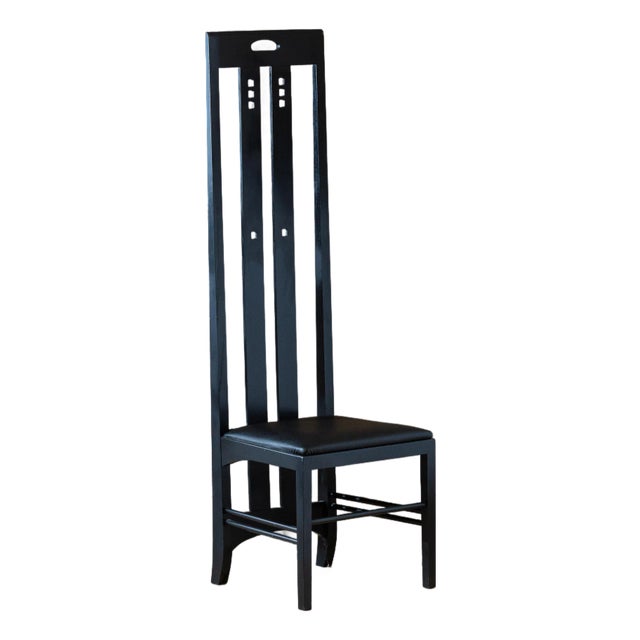 Vintage Charles Rennie Mackintosh Style Ingram High Back Chair For Sale