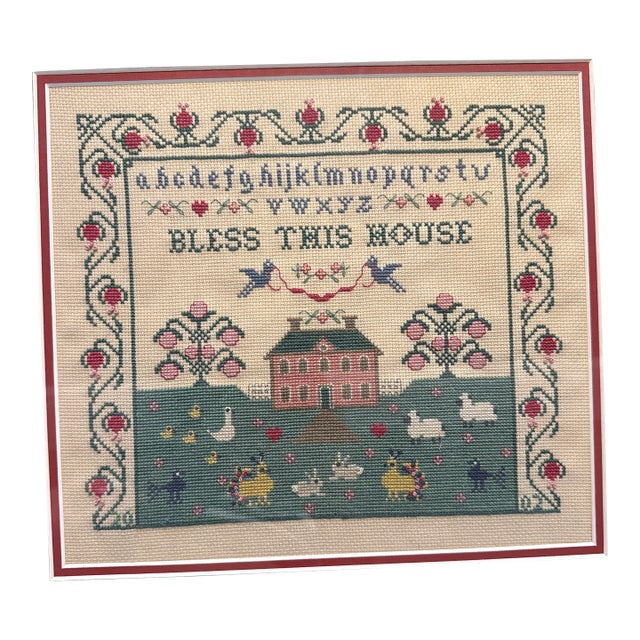 Vintage Bless This House Cross Stitch For Sale